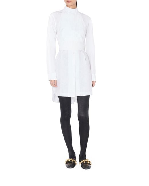 Alaïa White Cotton Poplin Wallet Dress