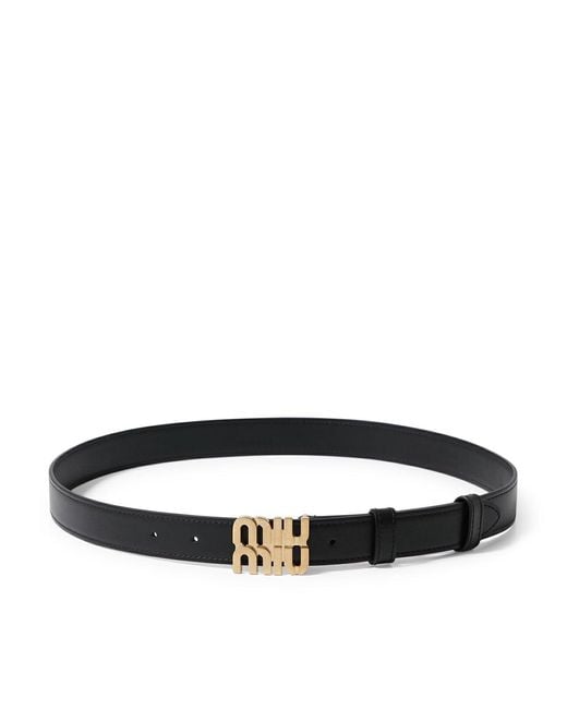Miu Miu Black City Leather Belt