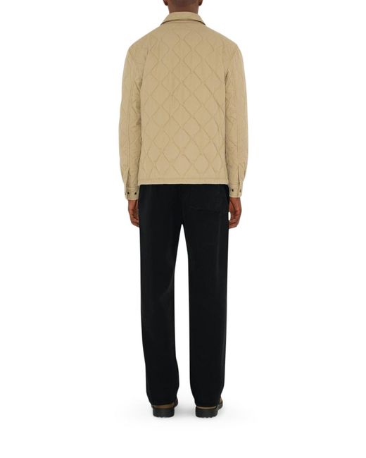 Burberry Natural Quilted Gabardine Overshirt for men