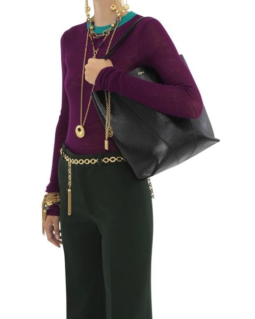 Chloé Black Chloã Spin Tote Bag