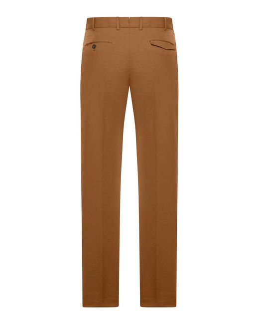 PT Torino Brown Tailored Trousers for men