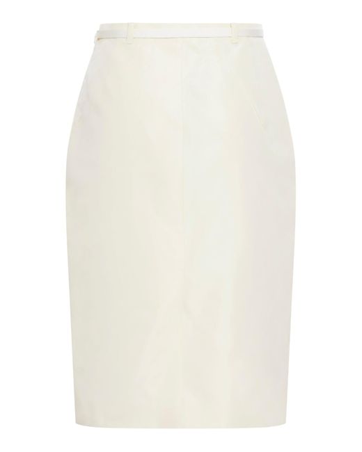 Prada White Skirt Faille