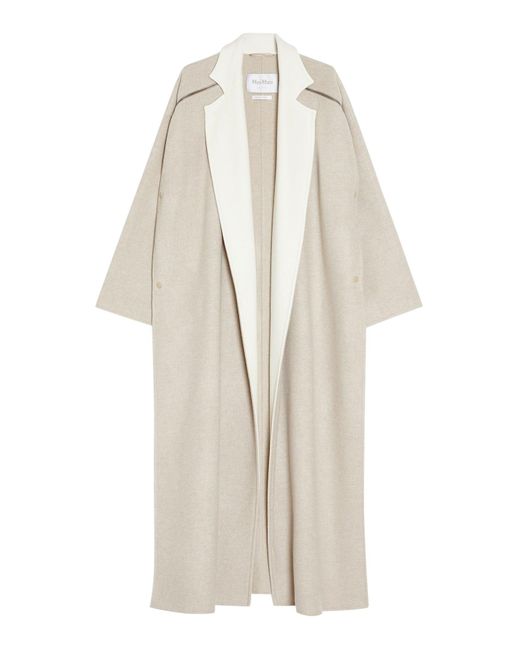 Cappotto in lana e cashmere double-face di Max Mara in White