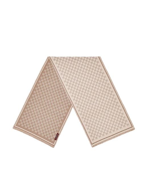 Gucci Natural Double Side "gg" Wool Scarf
