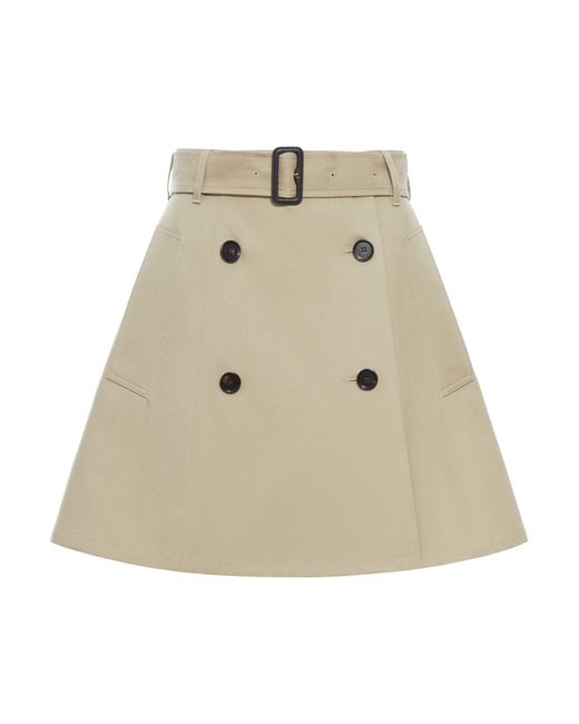 Minigonna trench in gabardine di Burberry in Natural