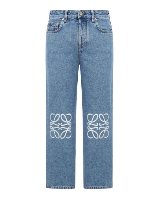 Loewe Blue Anagram Cropped Jeans