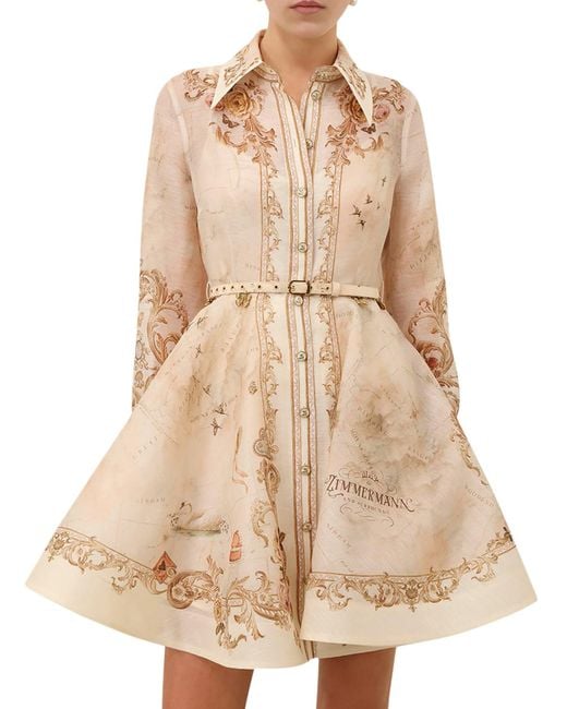Zimmermann Natural Memento Buttoned Mini Dress