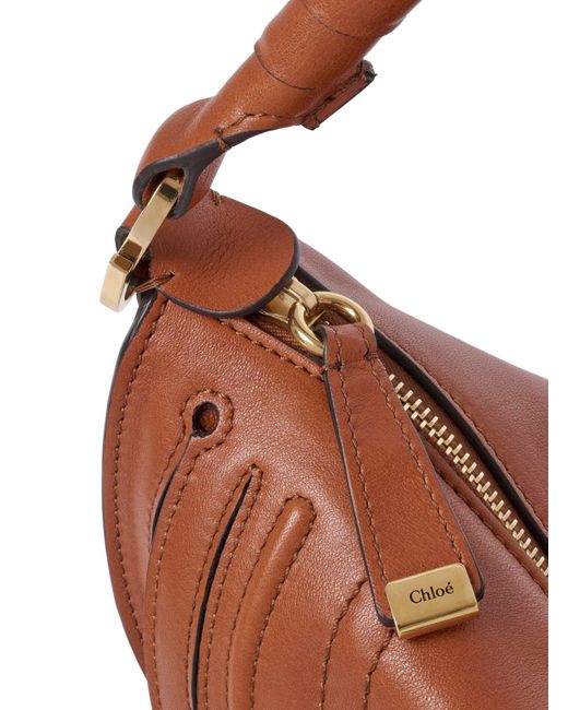 Chloé Brown Mini Marcie Shoulder Bag