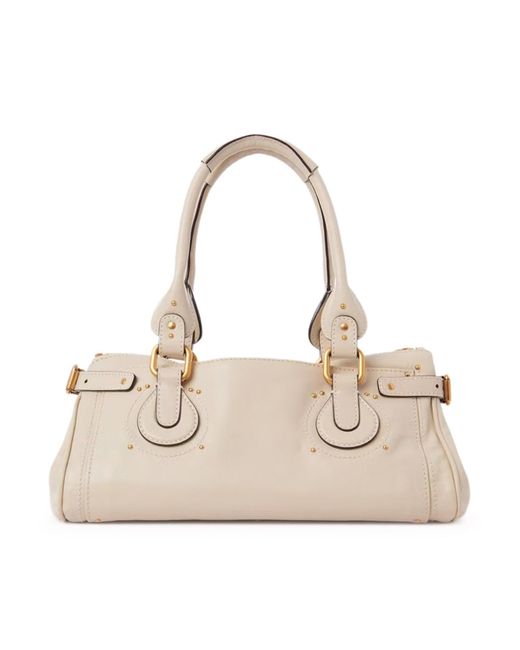 Borsa paddington in pelle granata di Chloé in Natural