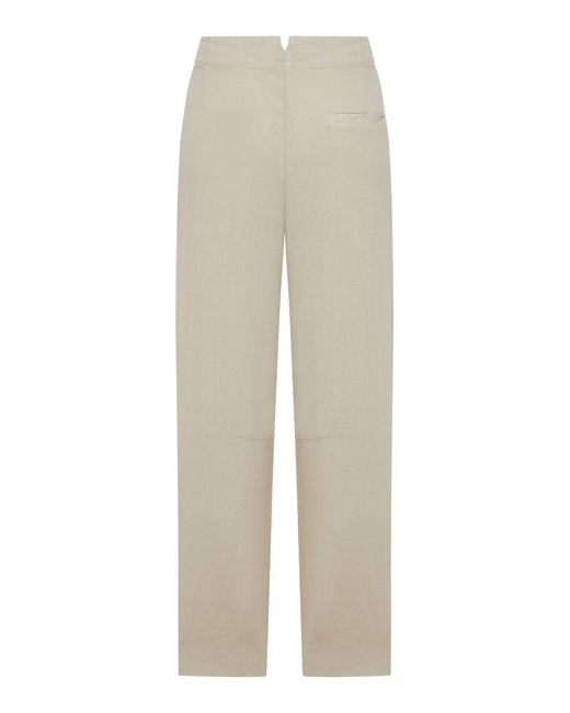 Transit White High-Waisted Cotton Trousers