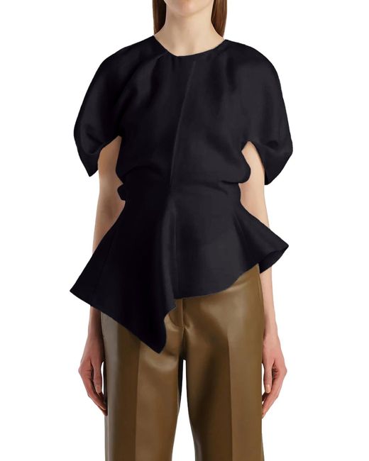 Khaite Black Rumi Linen Blend Top