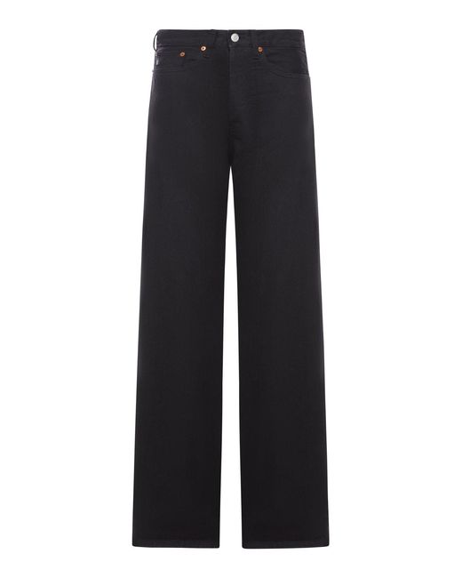 Lois Black Skater Loose Wide Leg Jeans