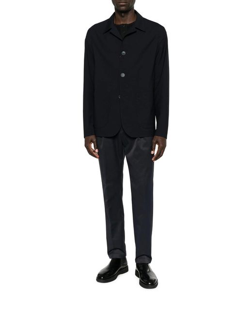 Herno Blue Technical Fabric Trousers With Drawstring for men
