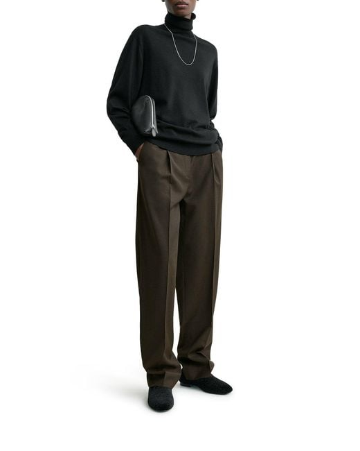 Totême  Brown Tailored Wool Blend Trousers