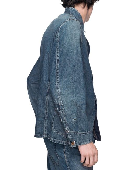 Maison Margiela Blue Denim Caban Jacket for men