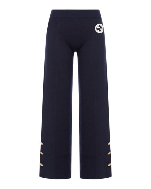 Gucci Blue Knitted Trousers