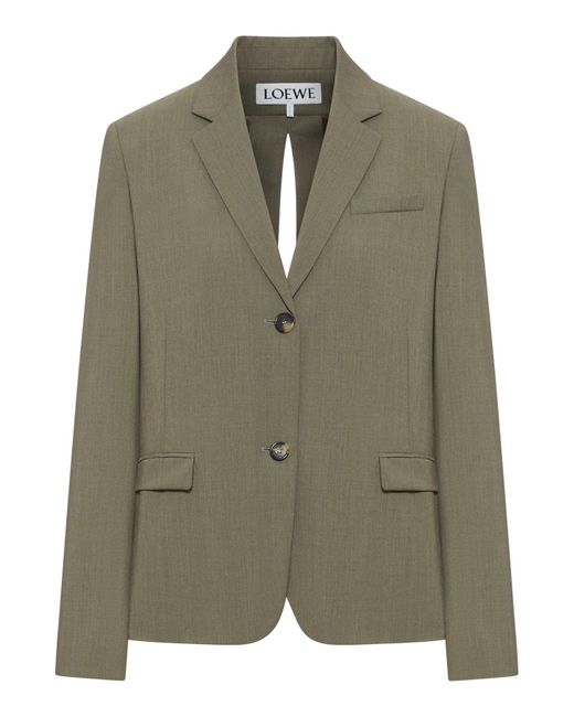 Blazer sartoriale in lana di Loewe in Green