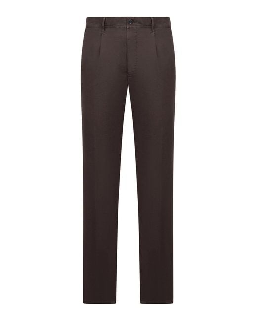 Incotex Gray Tailored Cotton Trousers for men
