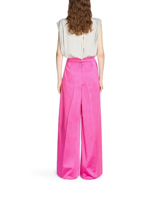 Dries Van Noten Pink Wide Trousers With Pleated Pants