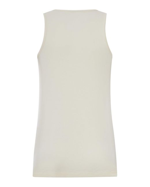 Lemaire White Cotton Tank Top for men