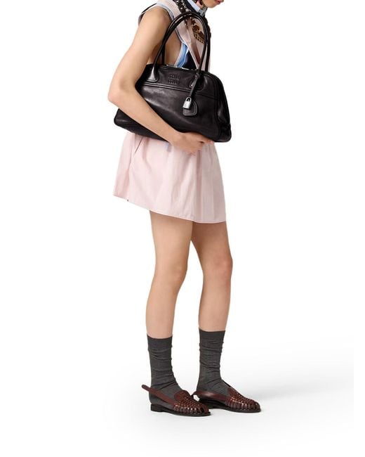 Miu Miu Black Vivant Medium Leather Bag