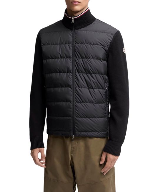 Moncler Black Panelled Cardigan for men
