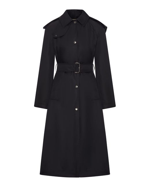 Burberry Black Long Nylon Car Coat With Hood