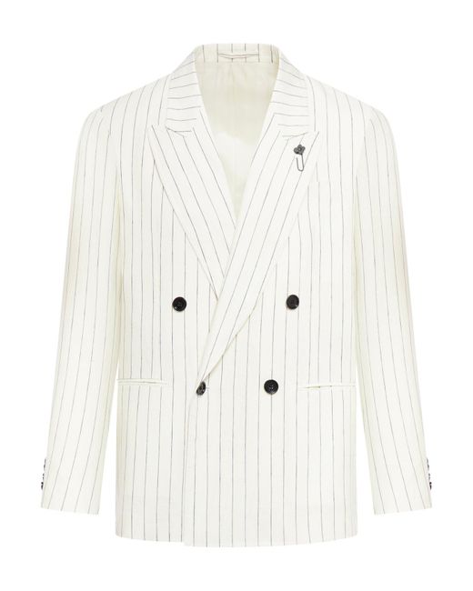Lardini White Linen Jacket for men