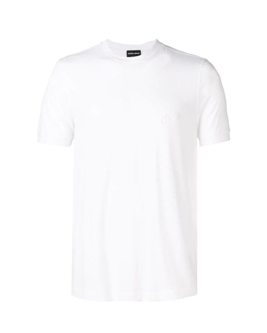 T-shirt slim di Giorgio Armani in White da Uomo