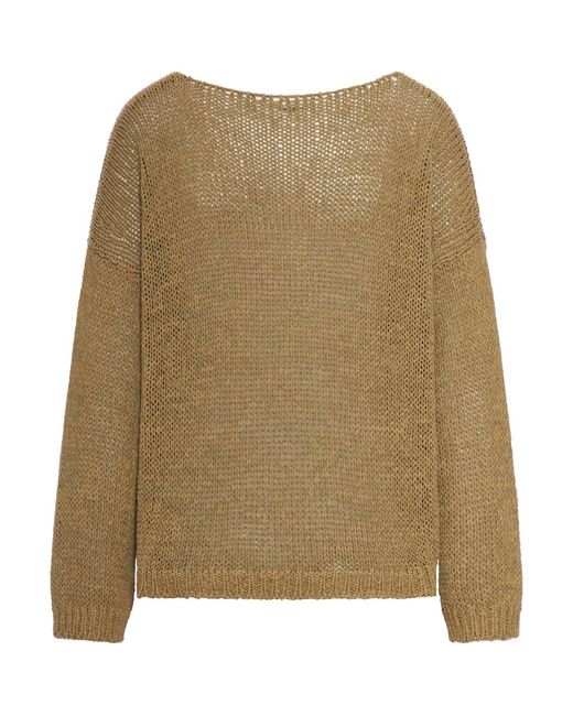 Roberto Collina Natural Openwork Sweater With Dropped Shoulders