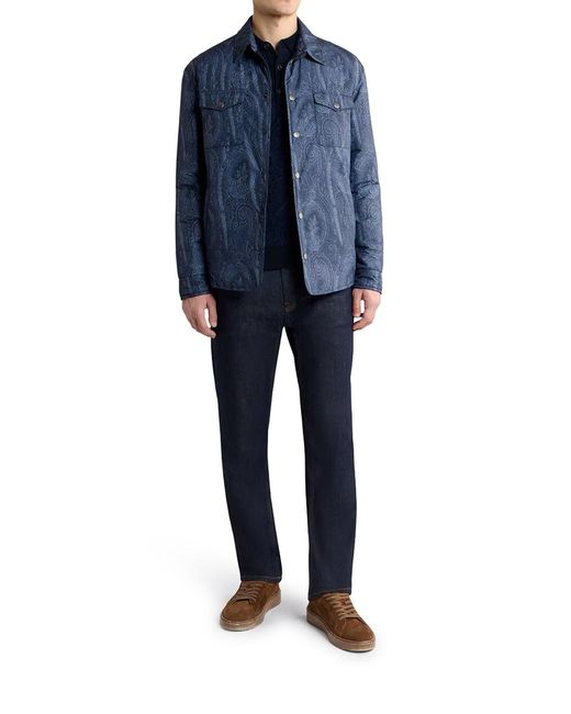 Etro Blue Paisley Overshirt for men