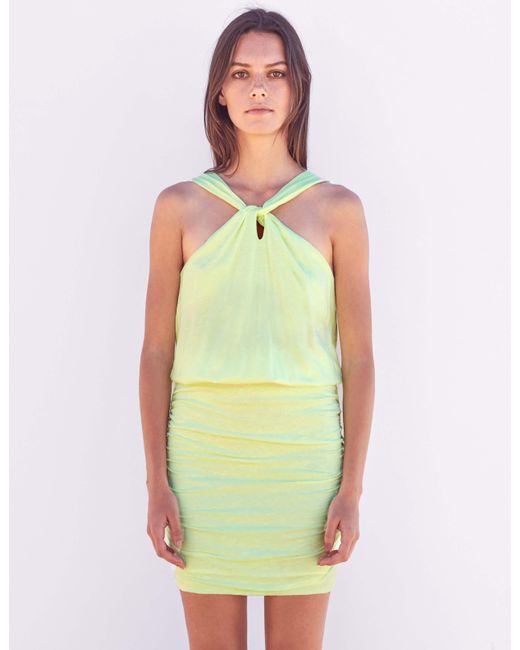 Sundry Synthetic Keyhole Ruched Dress 