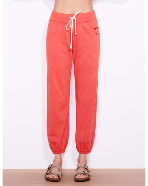 Sundry Fleece Good Vibes Classic Sweatpants in Red - Lyst