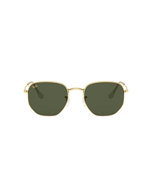 Ray-Ban Green Unisex Rb3548 Hexagonal Legend Gold