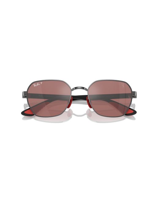 Ray-Ban Black Rb3794m Scuderia Ferrari Collection Polarized+ Lenses Sunglasses Frame Silver Lenses Polarized