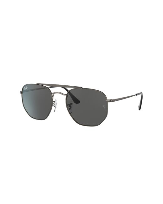 Ray-Ban Black Marshal Antiqued Sunglasses Antique Gunmetal Frame Grey Lenses 51-21