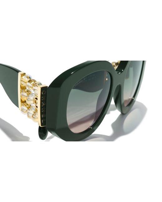 Chanel Black Sunglass Oval Sunglasses Ch5543