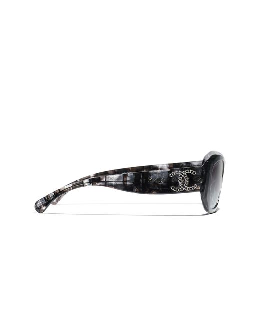 Chanel Black Sunglass Rectangle Sunglasses Ch5554