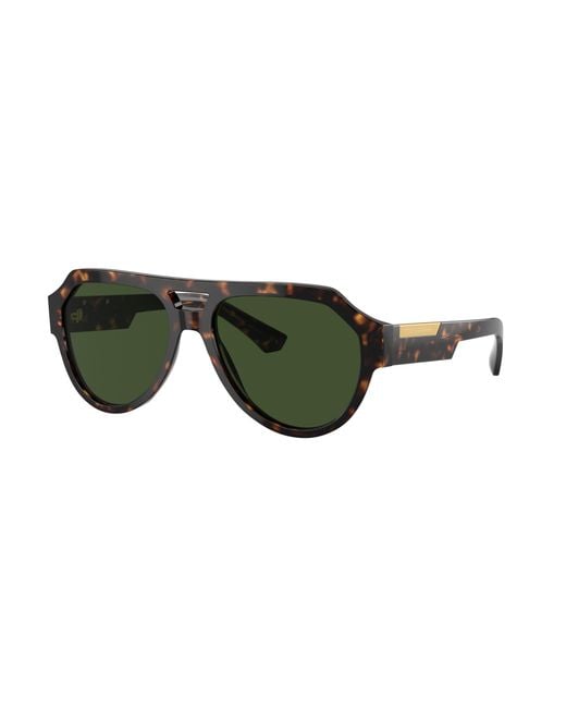 Dolce & Gabbana Green Logo-Engraved Sunglasses for men