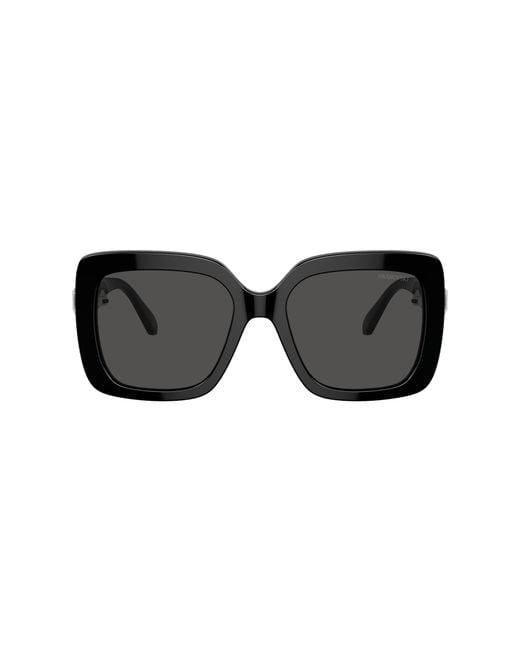 Swarovski Black Sk6001f Low Bridge Fit Square Sunglasses