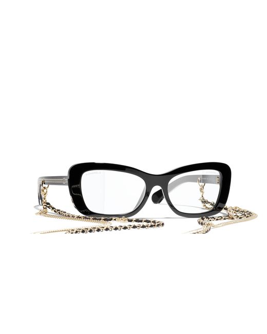 Chanel Black Sunglass Rectangle Sunglasses Ch5553