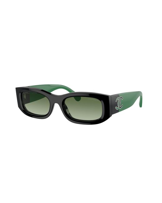 Chanel Green Sunglass Rectangle Sunglasses Ch5525a