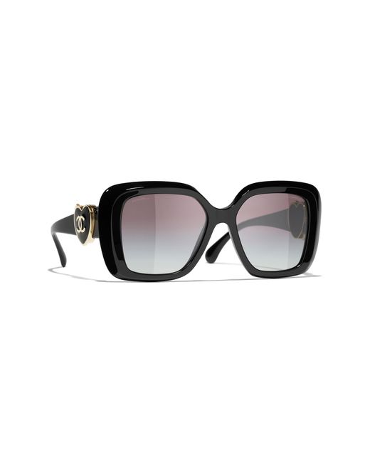 Chanel Black Sunglass Square Sunglasses Ch5518