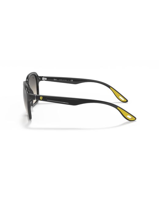Ray-Ban Black Sunglasses Unisex Rb4343m Scuderia Ferrari Collection - Shiny Grey Frame Grey Lenses 52-20