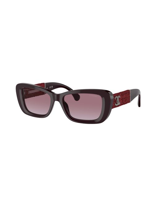 Chanel Black Sunglass Rectangle Sunglasses Ch5514