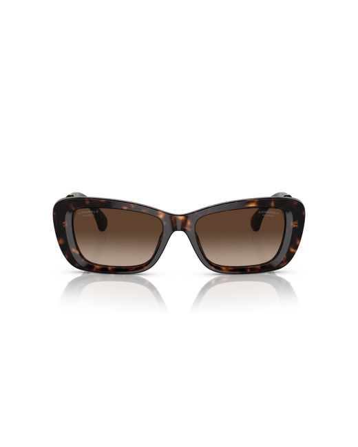 Chanel Black Sunglass Rectangle Sunglasses Ch5514