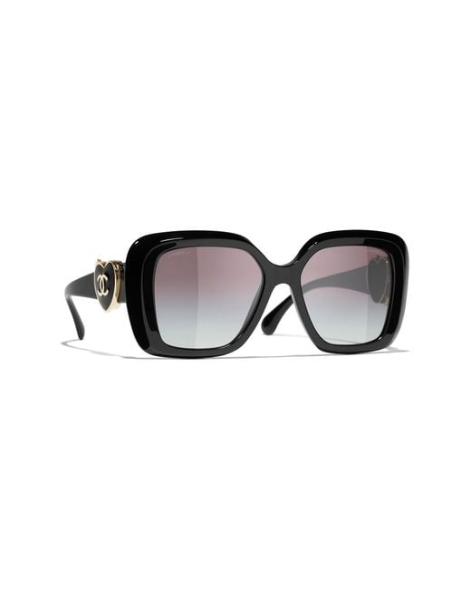 Chanel Black Sunglass Square Sunglasses Ch5518