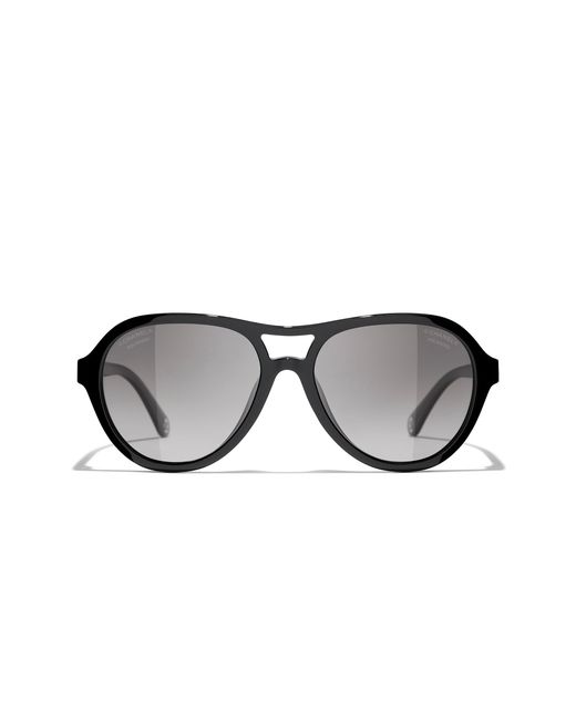 Chanel Black Sunglass Pilot Sunglasses Ch5552u