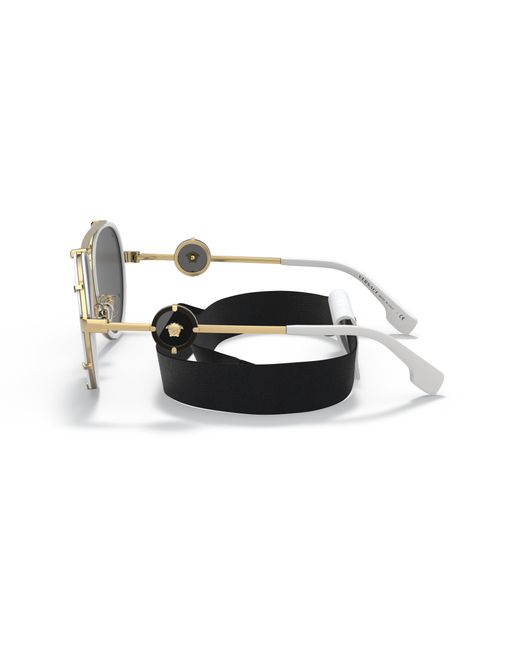 Versace Black Ve2232 Oversized Aviator Sunglasses