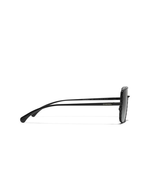 Chanel Black Sunglass Pilot Sunglasses Ch4294
